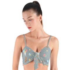 Bear 7 Woven Tie Front Bralet by nateshop