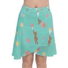 Bear 6 Chiffon Wrap Front Skirt by nateshop