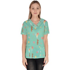 Bear 6 Women s V-neck Scrub Top by nateshop