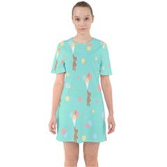 Bear 6 Sixties Short Sleeve Mini Dress by nateshop