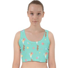 Bear 6 Velvet Racer Back Crop Top by nateshop