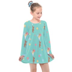 Bear 6 Kids  Long Sleeve Dress by nateshop