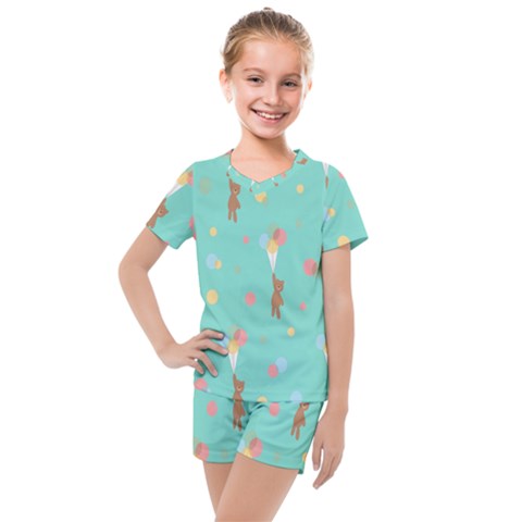 Bear 6 Kids  Mesh Tee And Shorts Set by nateshop