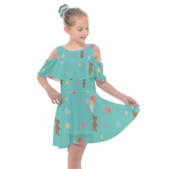 Bear 6 Kids  Shoulder Cutout Chiffon Dress by nateshop