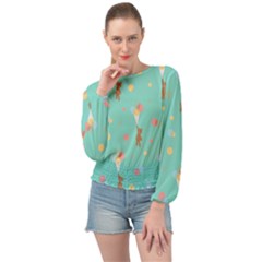 Bear 6 Banded Bottom Chiffon Top by nateshop