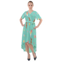 Bear 6 Front Wrap High Low Dress by nateshop