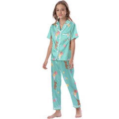 Bear 6 Kids  Satin Short Sleeve Pajamas Set by nateshop