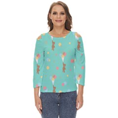 Bear 6 Cut Out Wide Sleeve Top