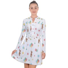 Bear Long Sleeve Panel Dress by nateshop