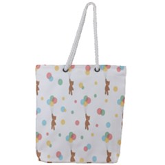 Bear Full Print Rope Handle Tote (large) by nateshop