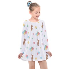 Bear Kids  Long Sleeve Dress by nateshop