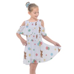 Bear Kids  Shoulder Cutout Chiffon Dress by nateshop