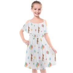 Bear Kids  Cut Out Shoulders Chiffon Dress by nateshop