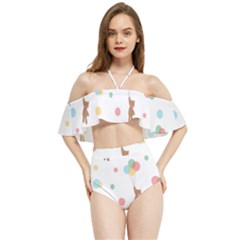 Bear Halter Flowy Bikini Set  by nateshop