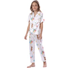 Bear Kids  Satin Short Sleeve Pajamas Set by nateshop