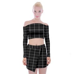 Box Black Off Shoulder Top With Mini Skirt Set by nateshop