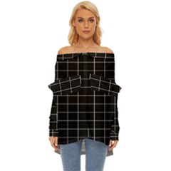 Box Black Off Shoulder Chiffon Pocket Shirt by nateshop