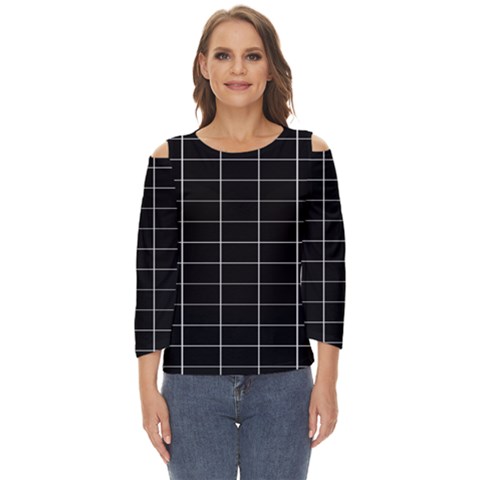 Box Black Cut Out Wide Sleeve Top by nateshop