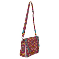 Buddhist Mandala Shoulder Bag With Back Zipper by nateshop