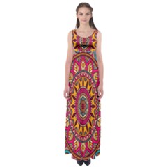 Buddhist Mandala Empire Waist Maxi Dress by nateshop