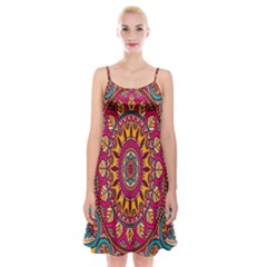 Buddhist Mandala Spaghetti Strap Velvet Dress by nateshop