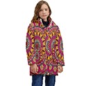 Buddhist Mandala Kid s Hooded Longline Puffer Jacket View1