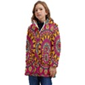 Buddhist Mandala Kid s Hooded Longline Puffer Jacket View3