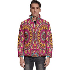 Buddhist Mandala Men s Puffer Bubble Jacket Coat by nateshop