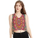 Buddhist Mandala V-Neck Cropped Tank Top View1