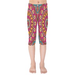 Buddhist Mandala Kids  Capri Leggings  by nateshop