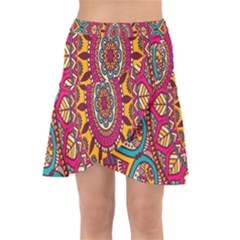 Buddhist Mandala Wrap Front Skirt by nateshop