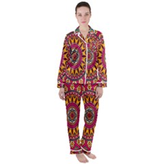 Buddhist Mandala Satin Long Sleeve Pajamas Set by nateshop