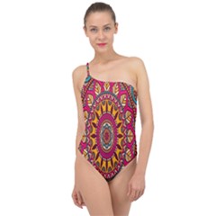 Buddhist Mandala Classic One Shoulder Swimsuit by nateshop