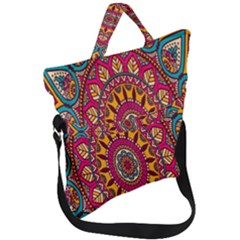 Buddhist Mandala Fold Over Handle Tote Bag by nateshop