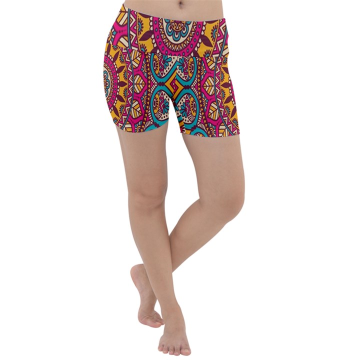 Buddhist Mandala Lightweight Velour Yoga Shorts