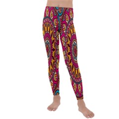 Buddhist Mandala Kids  Lightweight Velour Leggings by nateshop