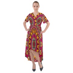 Buddhist Mandala Front Wrap High Low Dress by nateshop