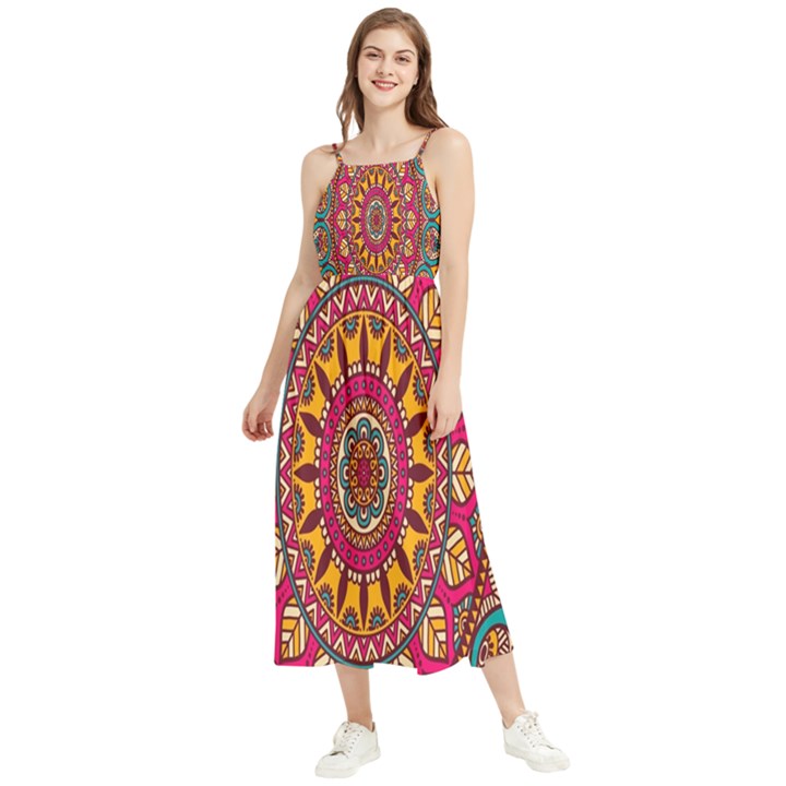 Buddhist Mandala Boho Sleeveless Summer Dress