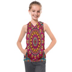 Buddhist Mandala Kids  Sleeveless Hoodie by nateshop