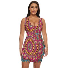 Buddhist Mandala Draped Bodycon Dress by nateshop