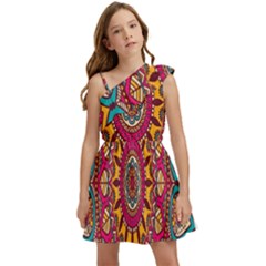 Buddhist Mandala Kids  One Shoulder Party Dress by nateshop