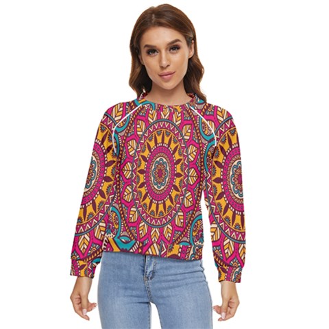 Buddhist Mandala Women s Long Sleeve Raglan Tee by nateshop