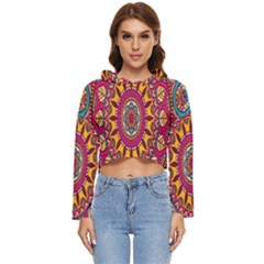 Buddhist Mandala Women s Lightweight Cropped Hoodie by nateshop