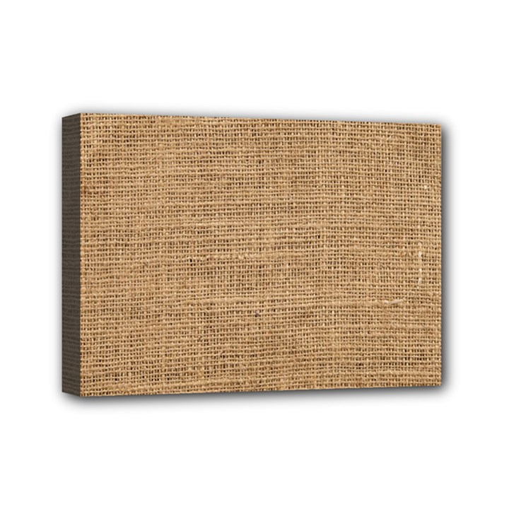 Burlap Texture Mini Canvas 7  x 5  (Stretched)