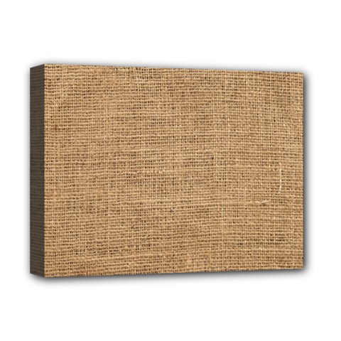 Burlap Texture Deluxe Canvas 16  X 12  (stretched)  by nateshop