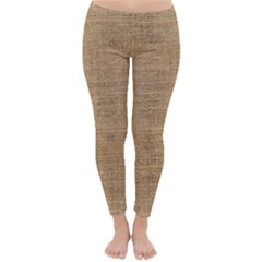 Burlap Texture Classic Winter Leggings by nateshop