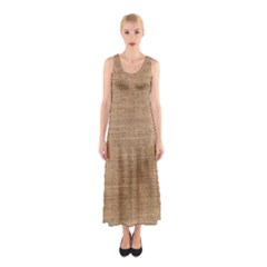 Burlap Texture Sleeveless Maxi Dress by nateshop