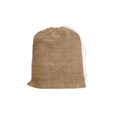 Burlap Texture Drawstring Pouch (medium) by nateshop