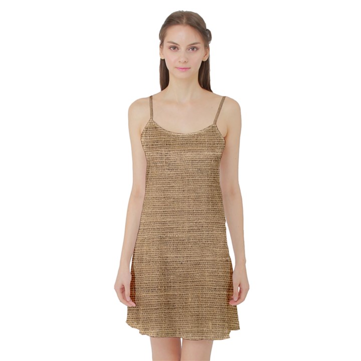 Burlap Texture Satin Night Slip