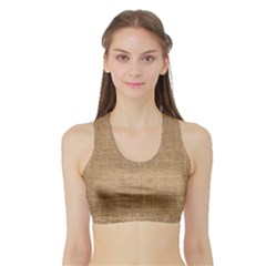 Burlap Texture Sports Bra With Border by nateshop